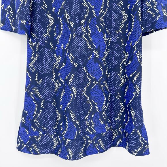 Jude Connally Megan Dress Navy & Cobalt Snakeskin Print Jude Cloth Womens Sz S - Picture 10 of 11